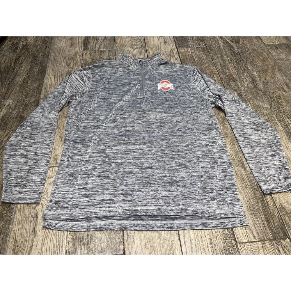 Men's Top of the World Ohio State Buckeyes 1/4 Pullover Shirt Gray Sz Large NCAA